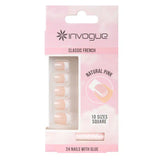 Invogue Frensh Natural Pink Square 24Nails