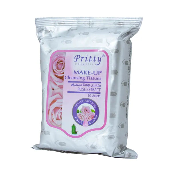 PRITTY Rose MAKEUP CLEANSING TISSUES 30 SHEETS