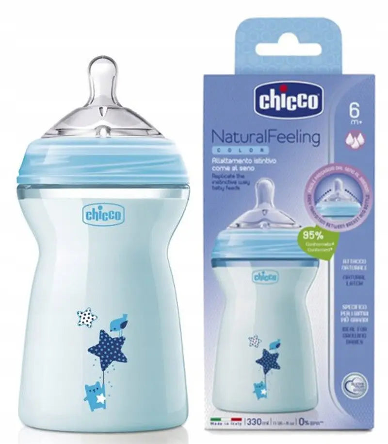 Chicco Natural Feeling Bottle Blue 330ml (6m+)-5026